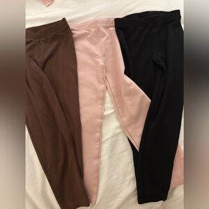 Edgehill collection Kids Leggings - Pink, Brown, and Black. Size 4T